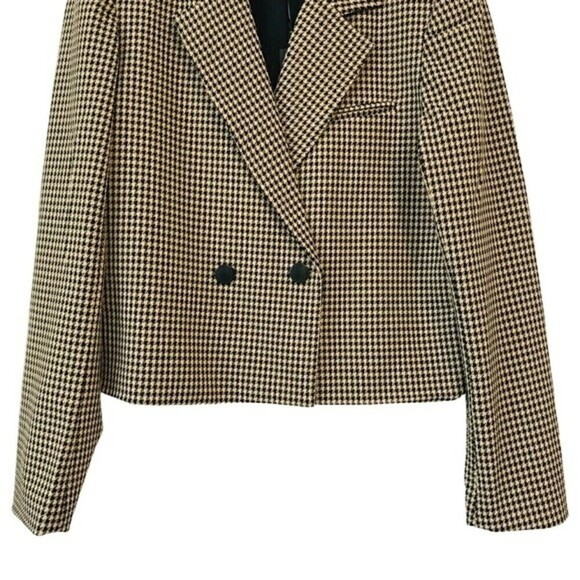 New! House of Harlow 1960 Houndstooth Notch Collar Blazer - Picture 5 of 13
